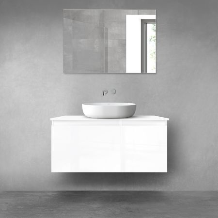 Oltens Vernal sada koupelnového nábytku 100 cm s horní deskou, lesklá bílá 68249000