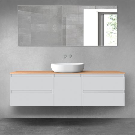 Oltens Vernal bathroom furniture set 160 cm with countertop, matte grey/oak 68403700