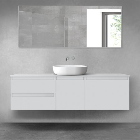 Oltens Vernal bathroom furniture set 160 cm with countertop, matte grey 68407700