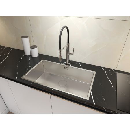 Oltens Borga pillar kitchen mixer tap with pull-out spout, chrome/black 35207100