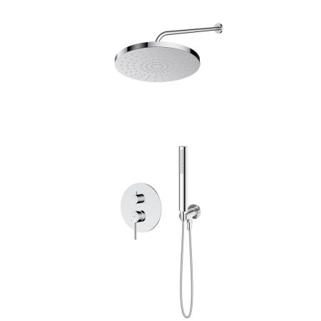 Oltens Molle set: concealed shower mixer with 30 cm Alvo rain shower head and Ume hand shower, chrome 36650100