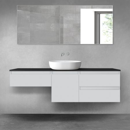 Oltens Vernal bathroom furniture set 160 cm with countertop, matte grey/matte black 68425700