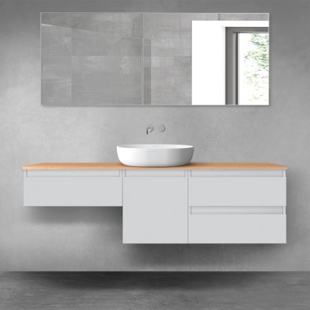 Oltens Vernal bathroom furniture set 160 cm with countertop, matte grey/oak 68426700