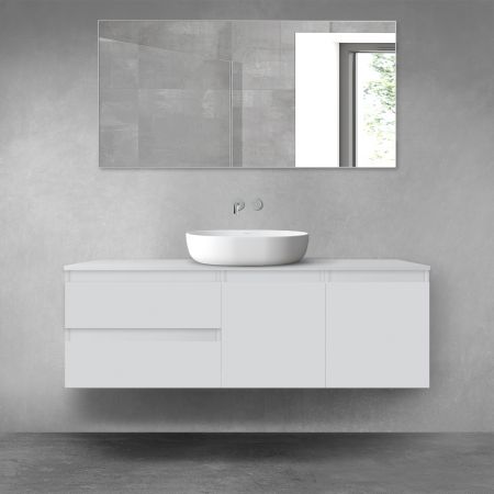 Oltens Vernal bathroom furniture set 140 cm with countertop, matte grey 68271700