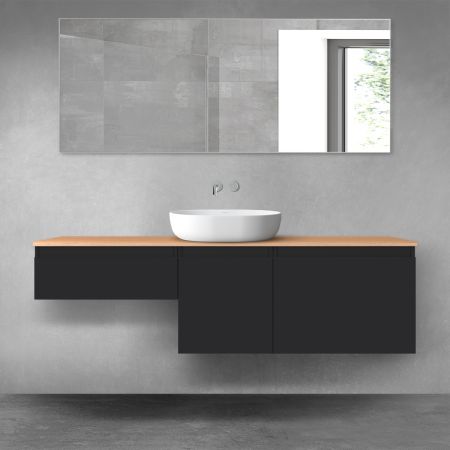 Oltens Vernal zestaw mebli łazienkowych 160 cm z blatem czarny mat/dąb 68430300