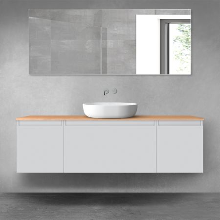 Oltens Vernal bathroom furniture set 160 cm with countertop, matte grey/oak 68446700