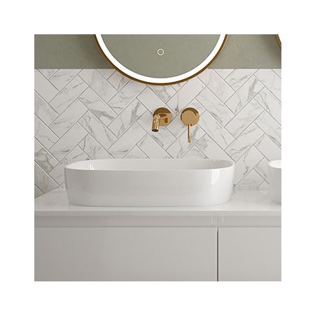 Oltens Jurong Aufsatzwaschbecken 54x36 cm mit SmartClean-Schicht weiß 40804000