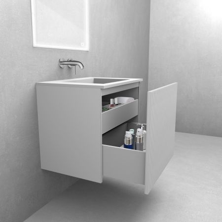 Oltens Lun Rila 80 cm grooved vanity unit, matt white 60028000