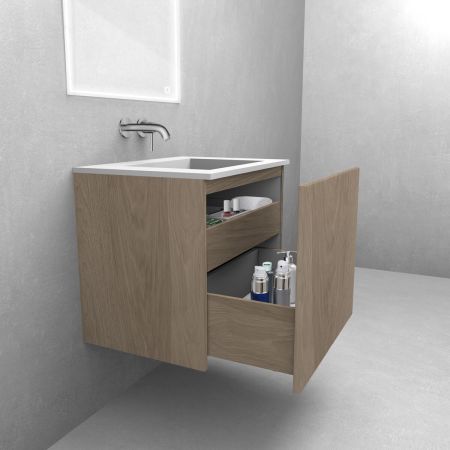 Oltens Lun Rila Waschtischunterschrank 120 cm, geriffelt, Eiche 60030060