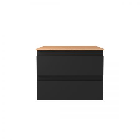 Oltens Vernal závěsná umyvadlová skříňka 60 cm s deskou, matná černá/dub 68124300