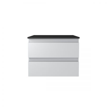 Oltens Vernal Waschbeckenunterschrank wandhängend 60 cm mit Waschbeckenplatte grau matt/schwarz matt 68118700