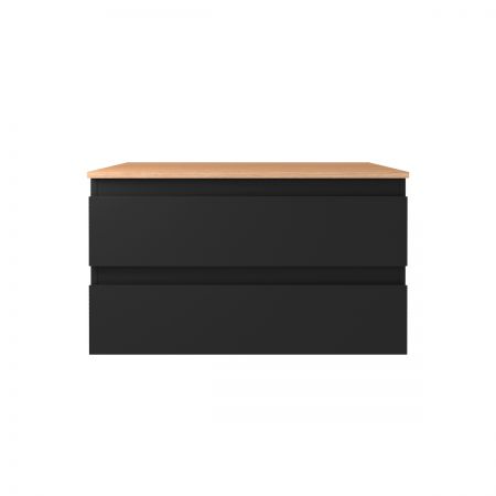 Oltens Vernal szafka 80 cm podumywalkowa wisząca z blatem czarny mat/dąb 68125300