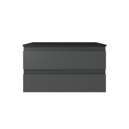 Oltens Vernal szafka 80 cm podumywalkowa wisząca z blatem grafit mat/czarny mat 68119400
