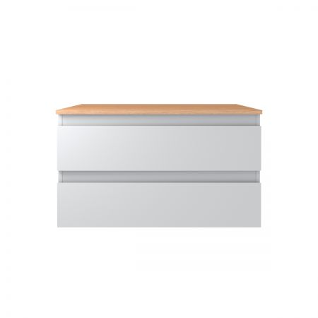 Oltens Vernal Waschbeckenunterschrank wandhängend 80 cm mit Waschbeckenplatte grau matt/Eiche 68125700