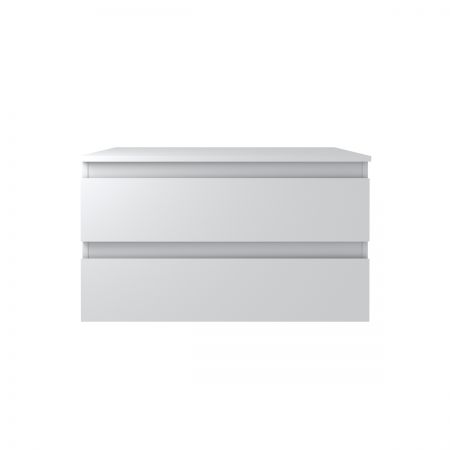 Oltens Vernal Waschbeckenunterschrank wandhängend 80 cm mit Waschbeckenplatte grau matt 68116700