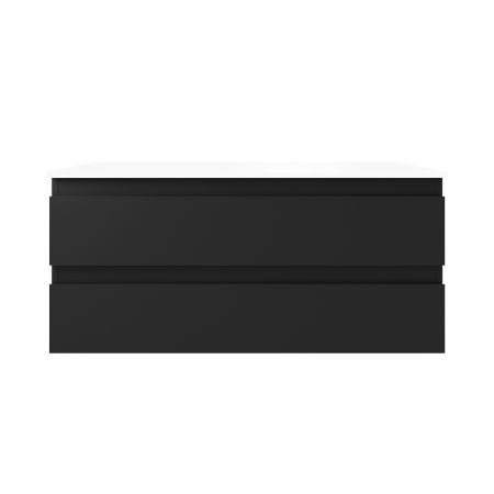 Oltens Vernal szafka 100 cm podumywalkowa wisząca z blatem czarny mat/biały połysk 68123300