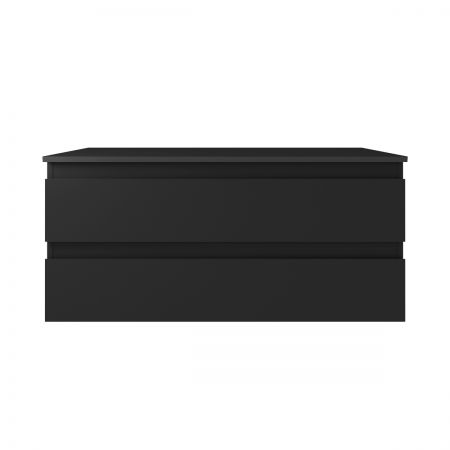 Oltens Vernal szafka 100 cm podumywalkowa wisząca z blatem czarny mat 68117300