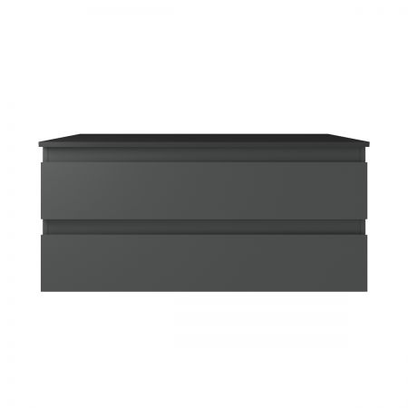 Oltens Vernal wall-mounted base unit 100 cm with countertop, matte graphite/matte black 68120400