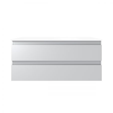 Oltens Vernal wall-mounted base unit 100 cm with countertop, matte grey/white gloss 68123700
