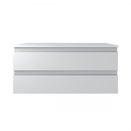 Oltens Vernal Waschbeckenunterschrank wandhängend 100 cm mit Waschbeckenplatte grau matt 68117700