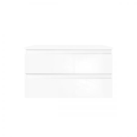 Oltens Vernal závěsná umyvadlová skříňka 80 cm s deskou, lesklá bílá 68116000