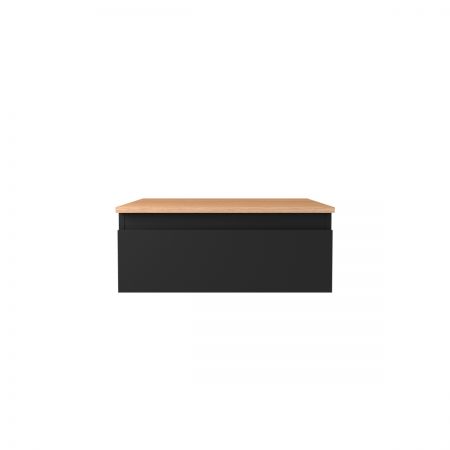Oltens Vernal závěsná umyvadlová skříňka 60 cm s deskou, matná černá/dub 68107300