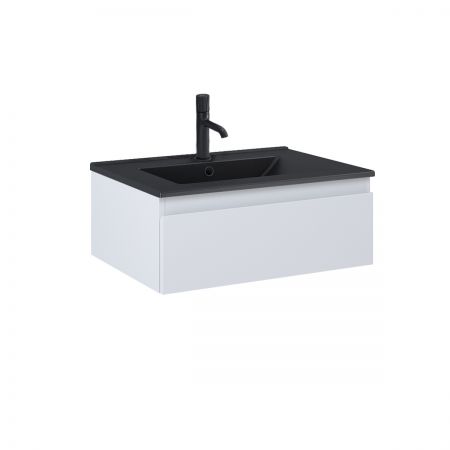 Oltens Vernal Set: Waschbecken mit Schrank 60 cm schwarz matt/grau matt 68005700