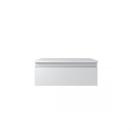 Oltens Vernal Waschbeckenunterschrank wandhängend 60 cm mit Waschbeckenplatte grau matt 68100700