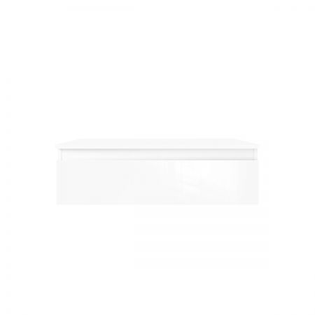 Oltens Vernal wall-mounted base unit 80 cm with countertop, white gloss 68101000