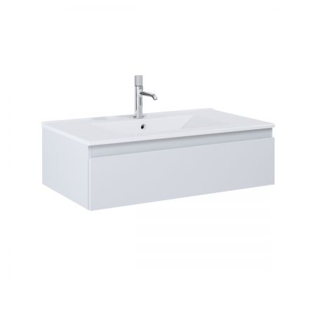 Oltens Vernal Set: Waschbecken mit Schrank 80 cm weiß/grau matt 68006700