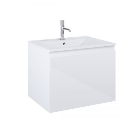Oltens Vernal Set: Waschbecken mit Schrank 60 cm weiß glänzend 68012000