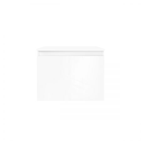 Oltens Vernal Waschbeckenunterschrank wandhängend 60 cm mit Waschbeckenplatte weiß glänzend 68104000