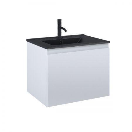 Oltens Vernal Set: Waschbecken mit Schrank 60 cm schwarz matt/grau matt 68013700