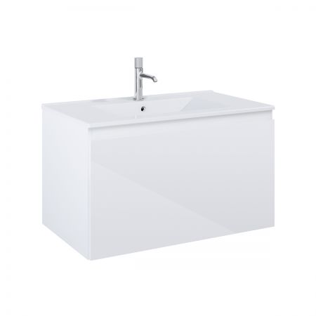 Oltens Vernal Set: Waschbecken mit Schrank 80 cm weiß glänzend 68014000