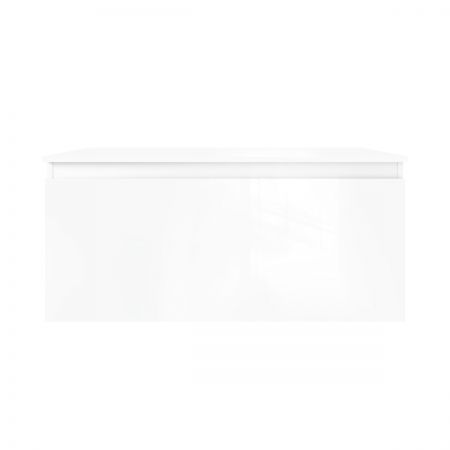 Oltens Vernal Waschbeckenunterschrank wandhängend 100 cm mit Waschbeckenplatte weiß glänzend 68105000