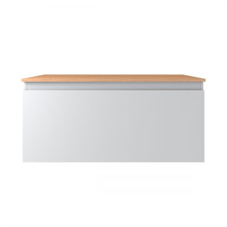 Oltens Vernal wall-mounted base unit 100 cm with countertop, matte grey/oak 68113700