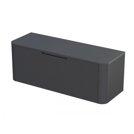 Oltens Hamnes sada koupelnového nábytku 120 cm s horní deskou, matná černá/dub 68680300