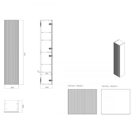 Oltens Lun szafka 160 cm boczna wisząca biały mat 60036000