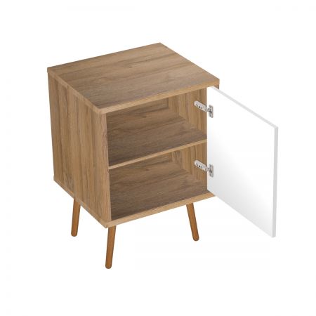 Oltens Hedvig washbasin cabinet 50 cm wall-mounted with shelf white gloss/natural oak 60203060