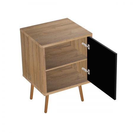 Oltens Hedvig washbasin cabinet 50 cm wall-mounted with shelf black matte/natural oak 60203360