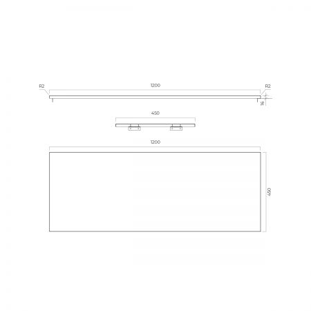 Oltens Lun blat naszafkowy 120 cm czarny marmur 63031990