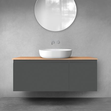 Oltens Vernal sada koupelnového nábytku 120 cm s horní deskou, matná grafitová/dub 68252400