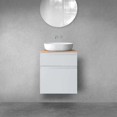 Oltens Vernal Bademöbelset 60 cm mit Waschbeckenplatte grau matt/Eiche 68222700