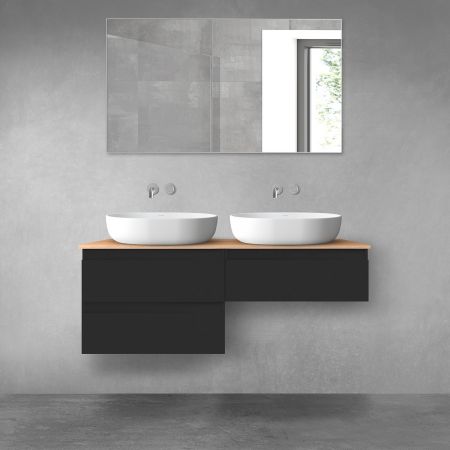 Oltens Vernal sada koupelnového nábytku 120 cm s horní deskou, matná černá/dub 68235300