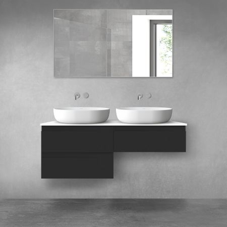 Oltens Vernal sada koupelnového nábytku 120 cm s horní deskou, matná černá/lesklá bílá 68236300