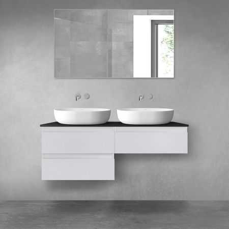 Oltens Vernal bathroom furniture set 120 cm with countertop, matte grey/matte black 68237700
