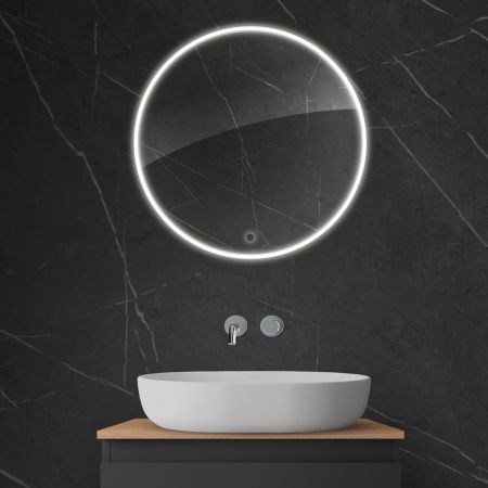 Oltens Nordlis mirror 60 cm, round with LED lighting and Klarglas system 64100000