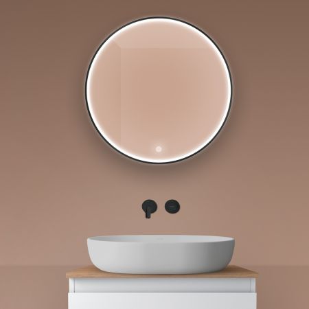 Oltens Nordlis mirror 60 cm, round with LED lighting and Klarglas system 64100300