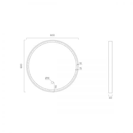 Oltens Nordlis zrcadlo 60 cm kulatý s osvětlením a systémem Klarglas, měď kartáčovaná 64100610