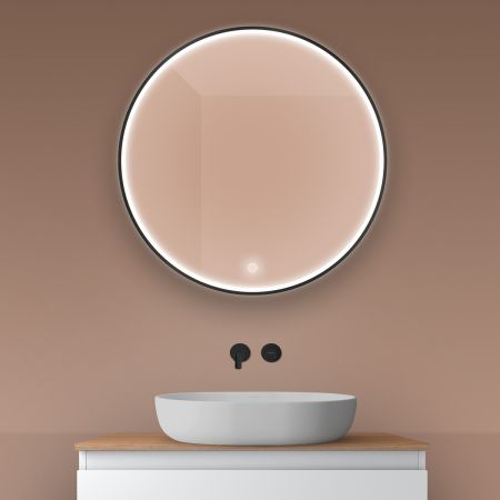Oltens Nordlis mirror 80 cm, round with LED lighting and Klarglas system 64101300